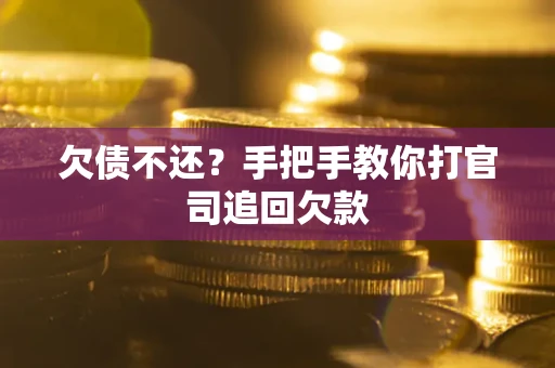 武汉欠债不还？手把手教你打官司追回欠款
