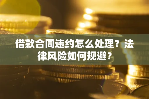 武汉借款合同违约怎么处理？法律风险如何规避？